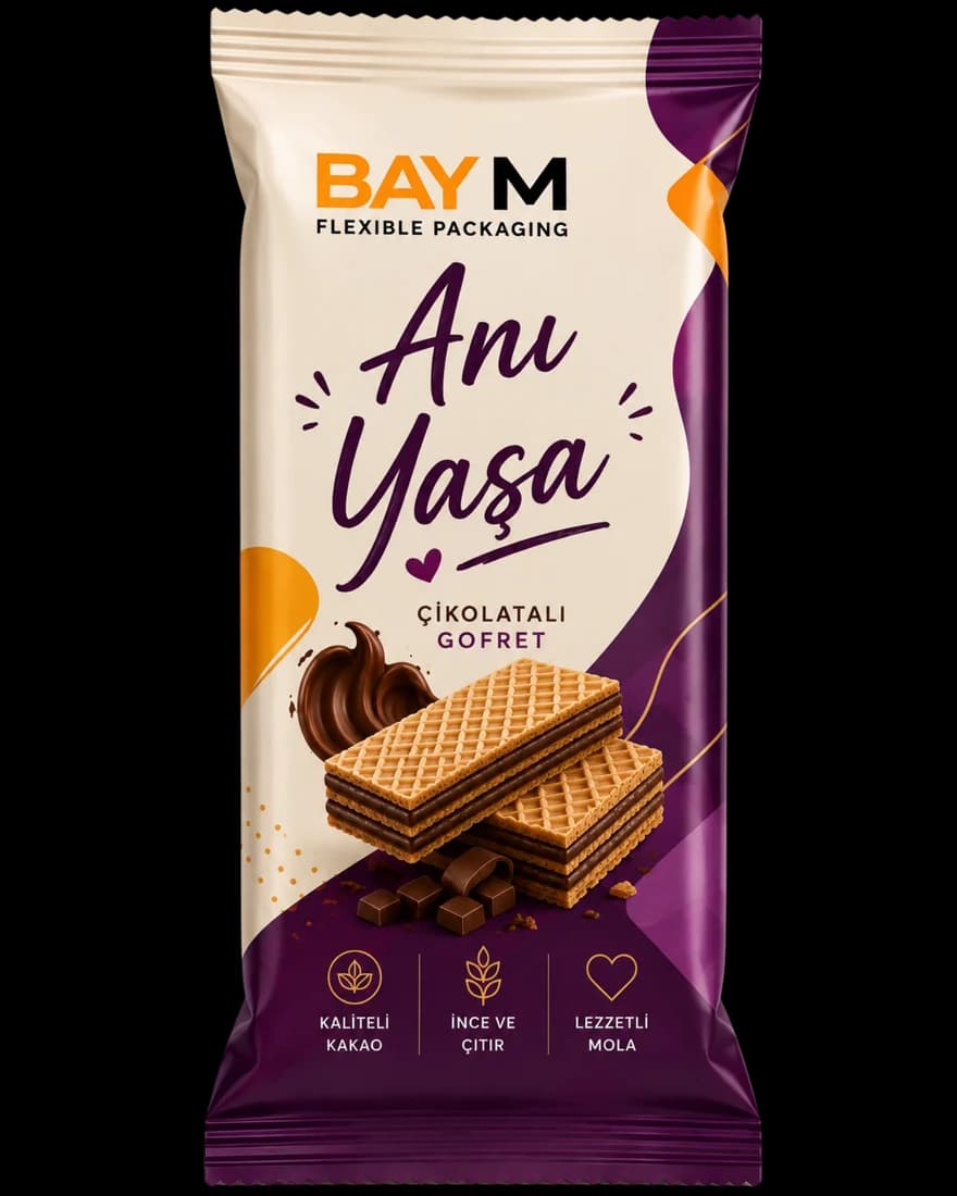 Çikolatalı gofret ambalaj varyantı 3
